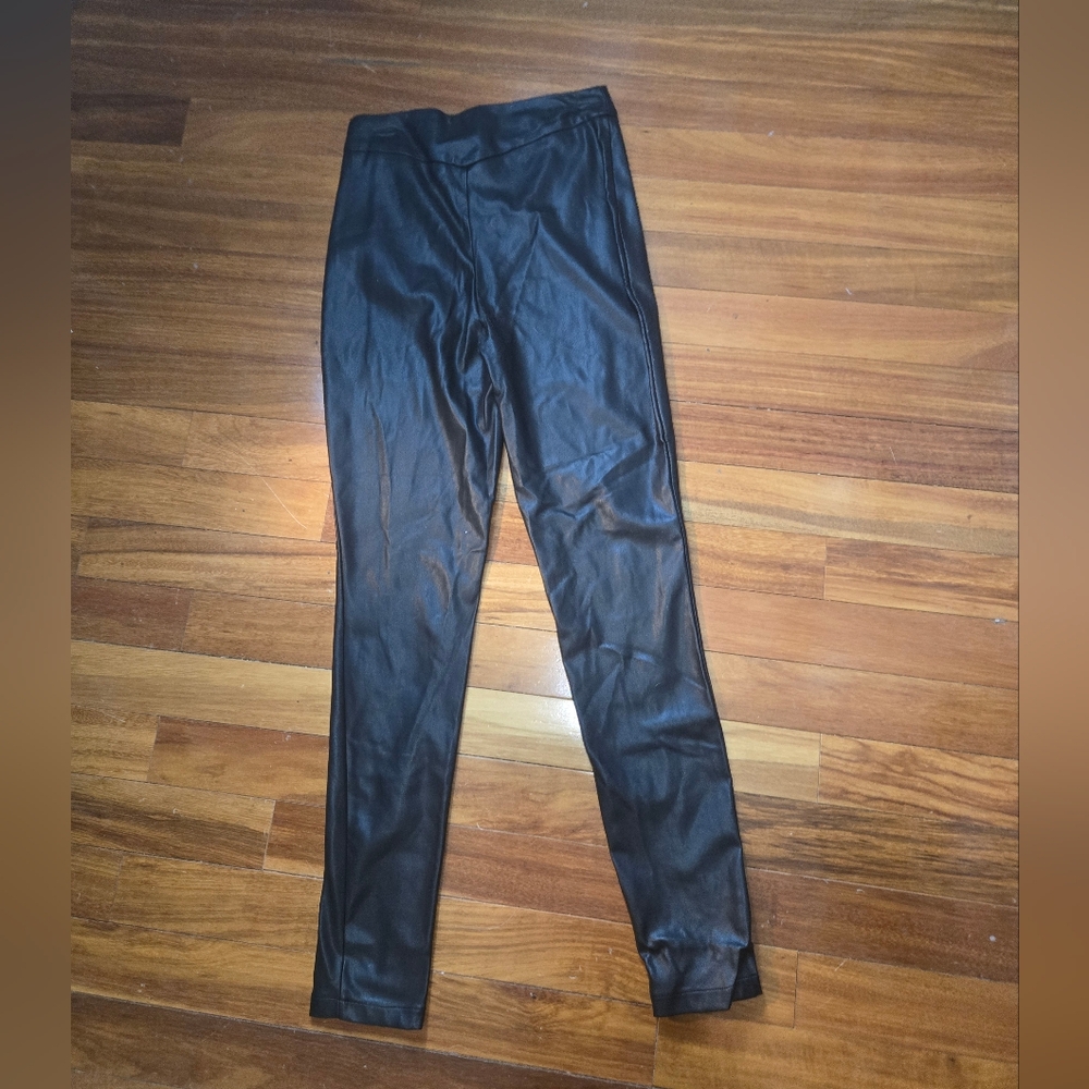 ASOS Black Faux Leather Pants Tall 8